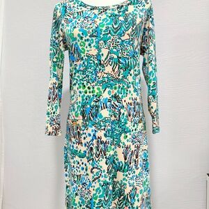 Lilly Pulitzer Green and Blue Long Sleeve Dress
